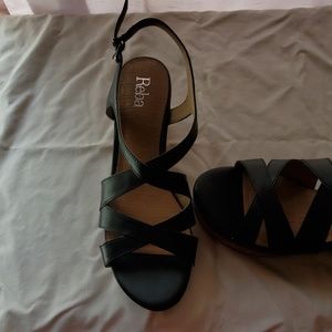 Black Reba platform shoes